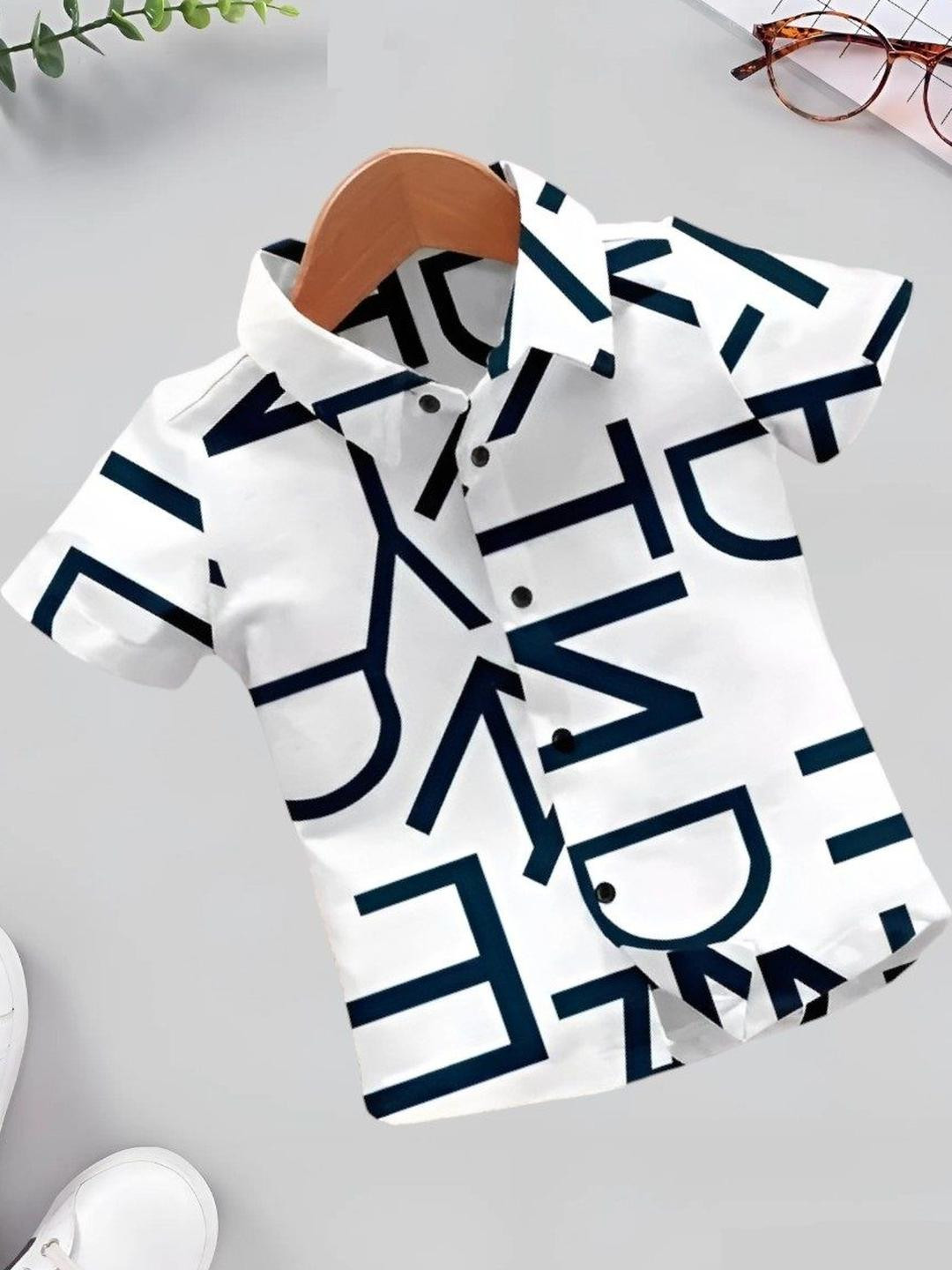 DUTT CREATION Boys Classic Fit Typography or Slogan Print Casual Shirt