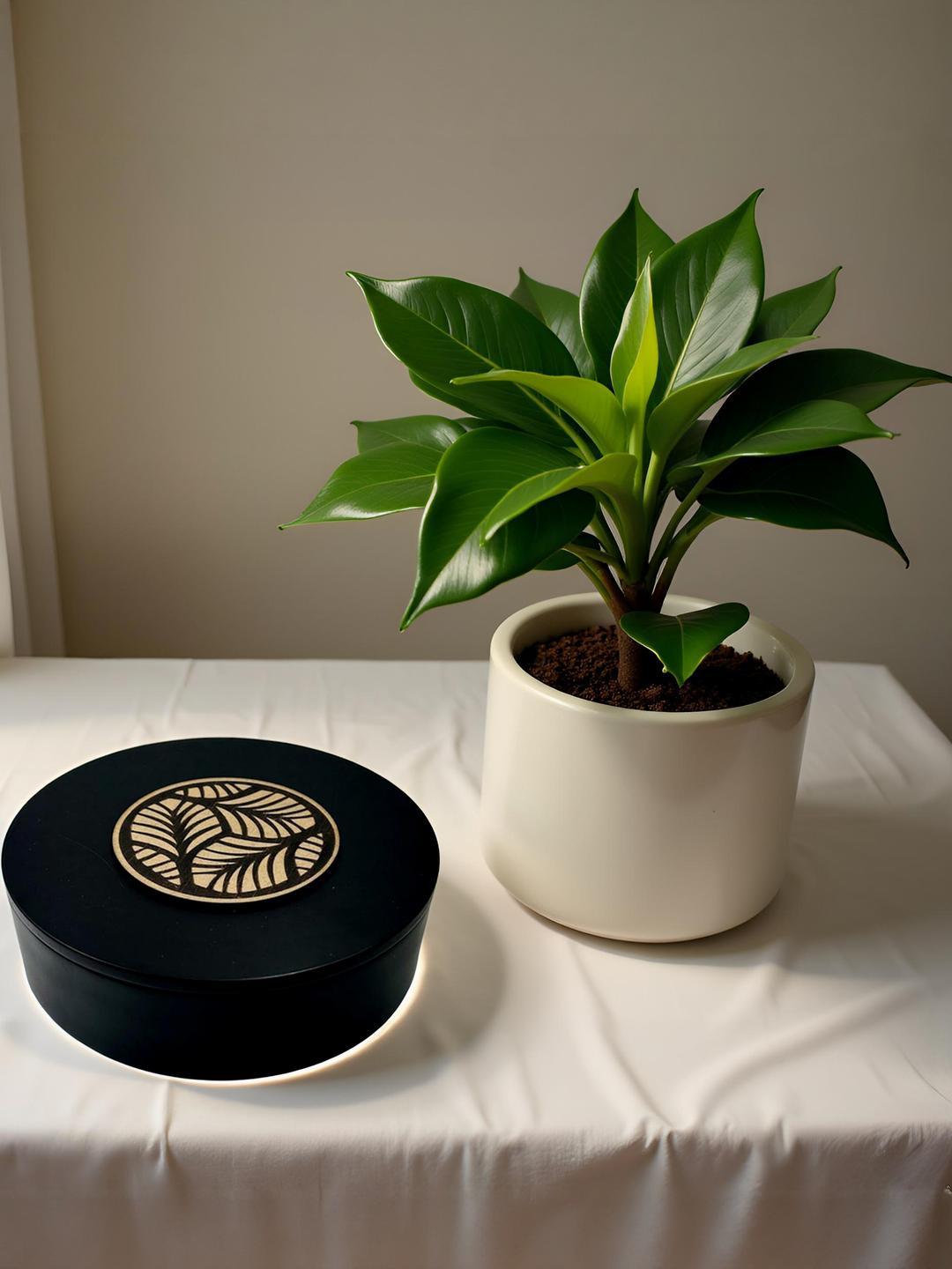 Angira handicrafts Decorative Wooden Jewellery Storage Box, Round Shape, Multipurpose, Dry Fruit Box, 16.5 x 16.5 x5cm