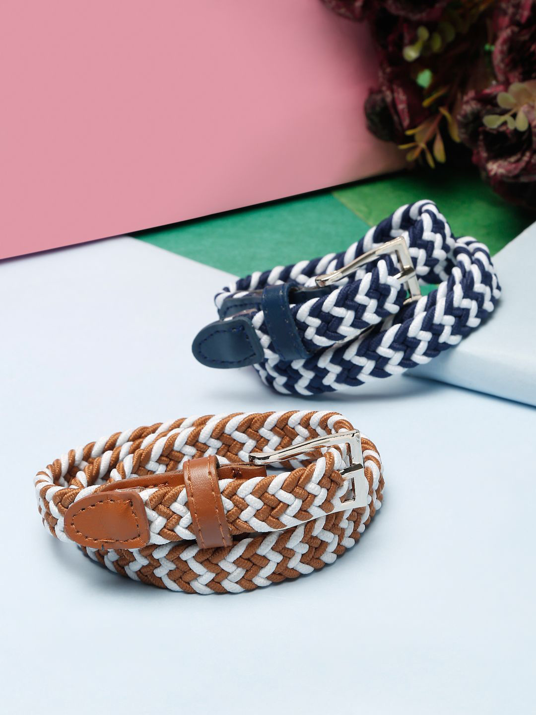 Stoln Unisex Kids Braided 2 Reversible Belt