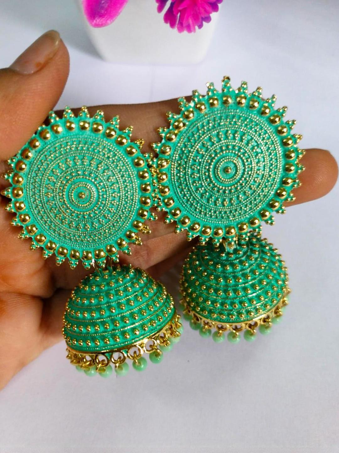 Grace Collections Women Sea Green Earrings