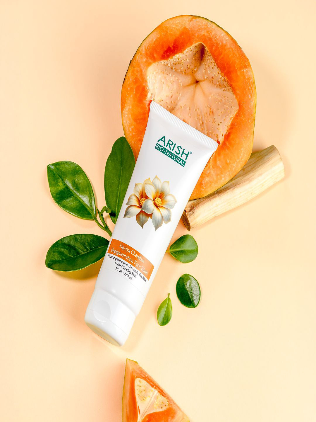 ARISH BIO-NATURAL Papaya Chandan Depigmentation Face Wash 75 ml