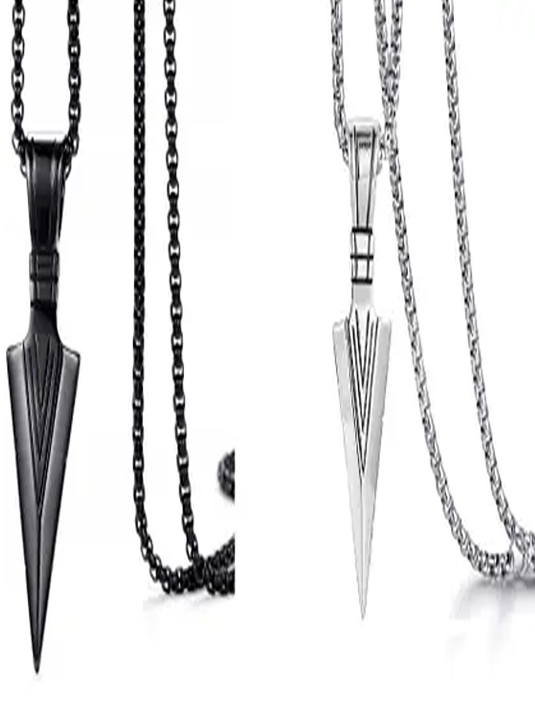Crazy Queens Men Set Of 2 Arrow Pendants With Chains