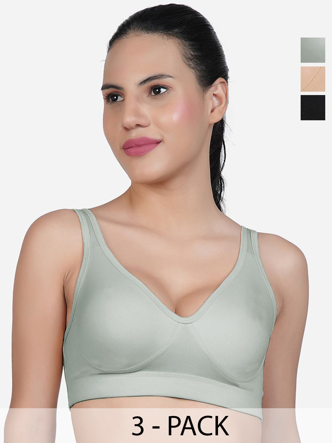 SHYAM SONS FLAIR Curvv Pack Of 3 Full Coverage Seamless Training or Gym Workout Bra