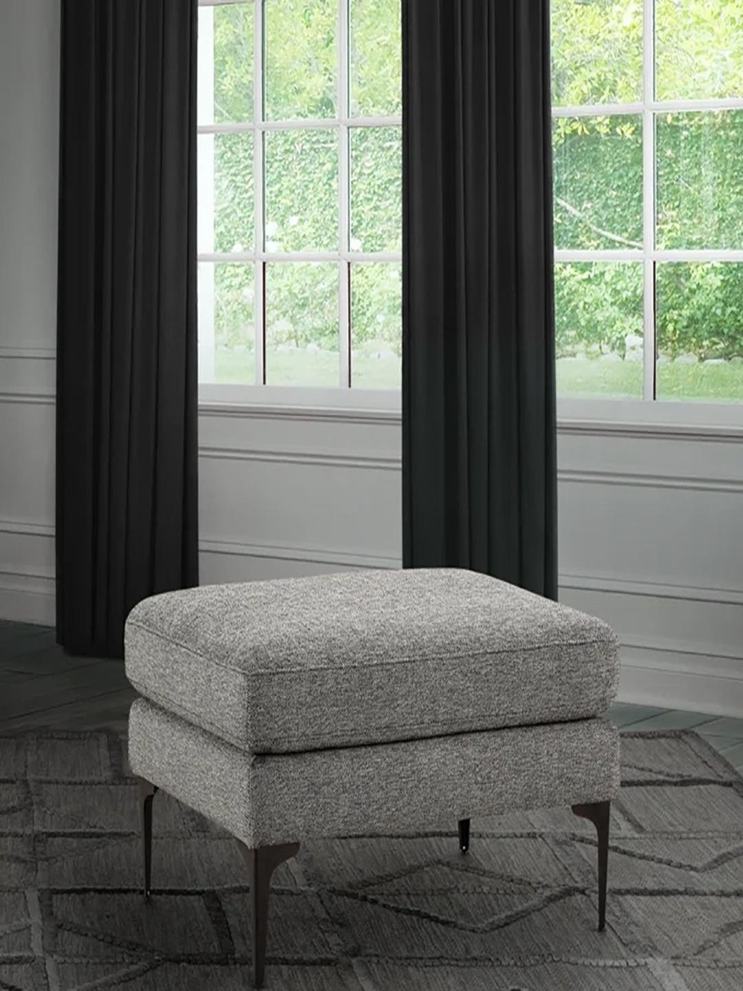 DOE BUCK Wood Linen Rectangle Ottomans