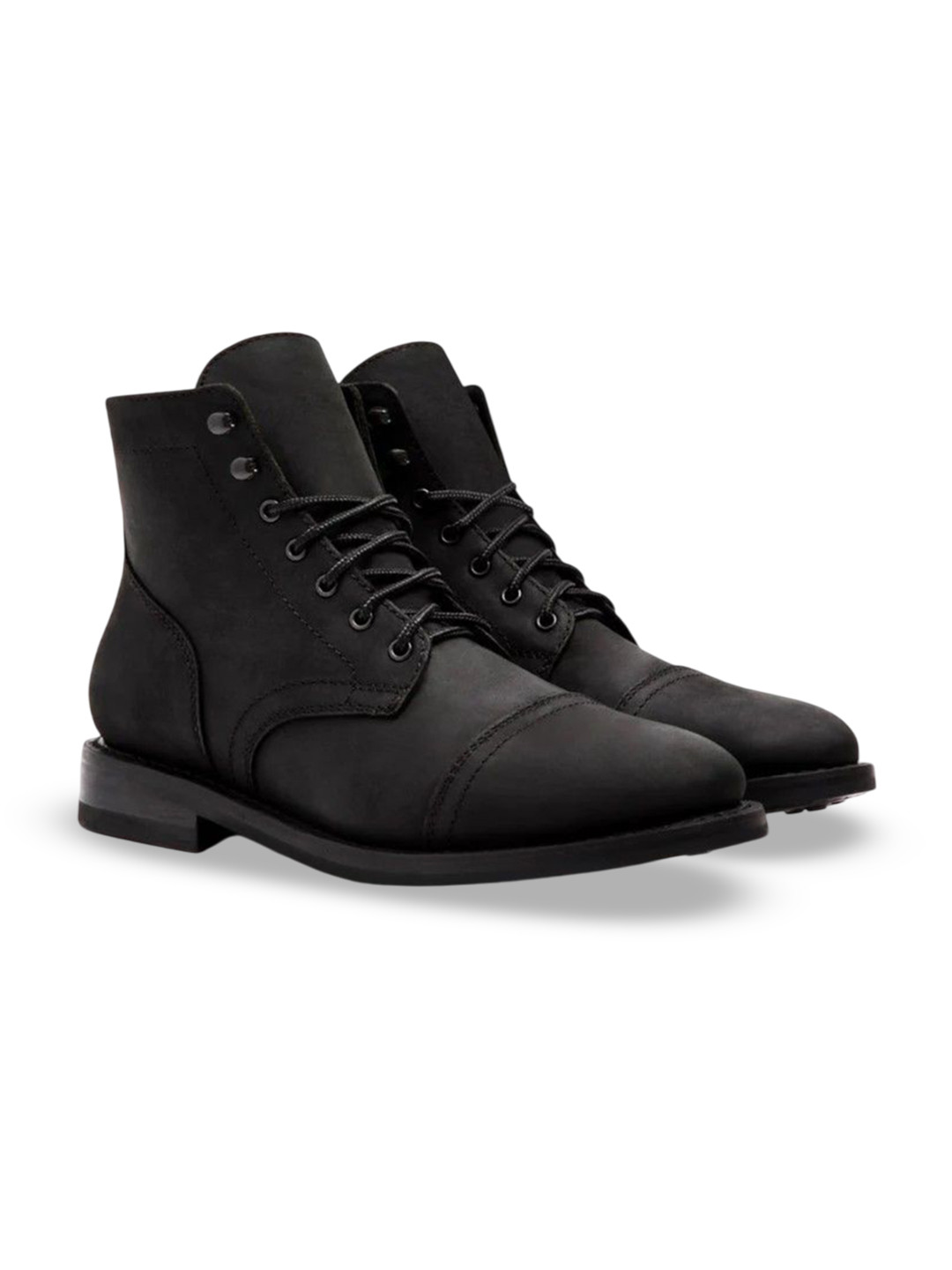 The Alternate Men Combat Faux Fur Trim Suede Boots