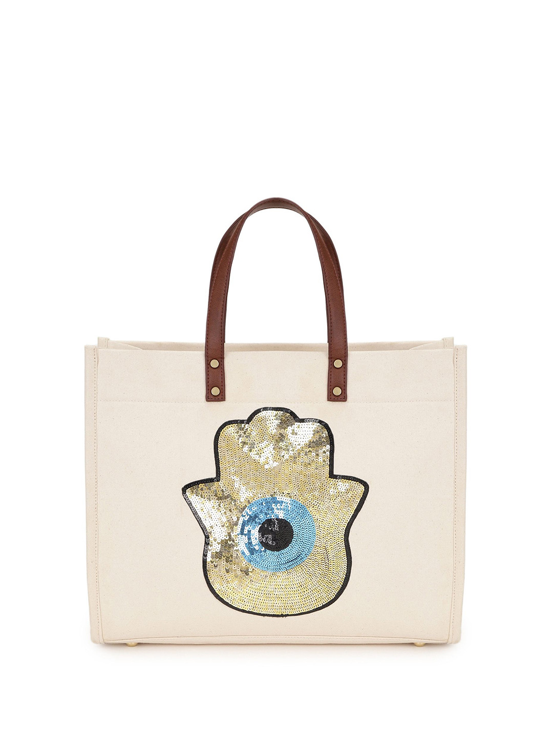 SWIRL Solid Oversized Embellished Casual Handheld Bag