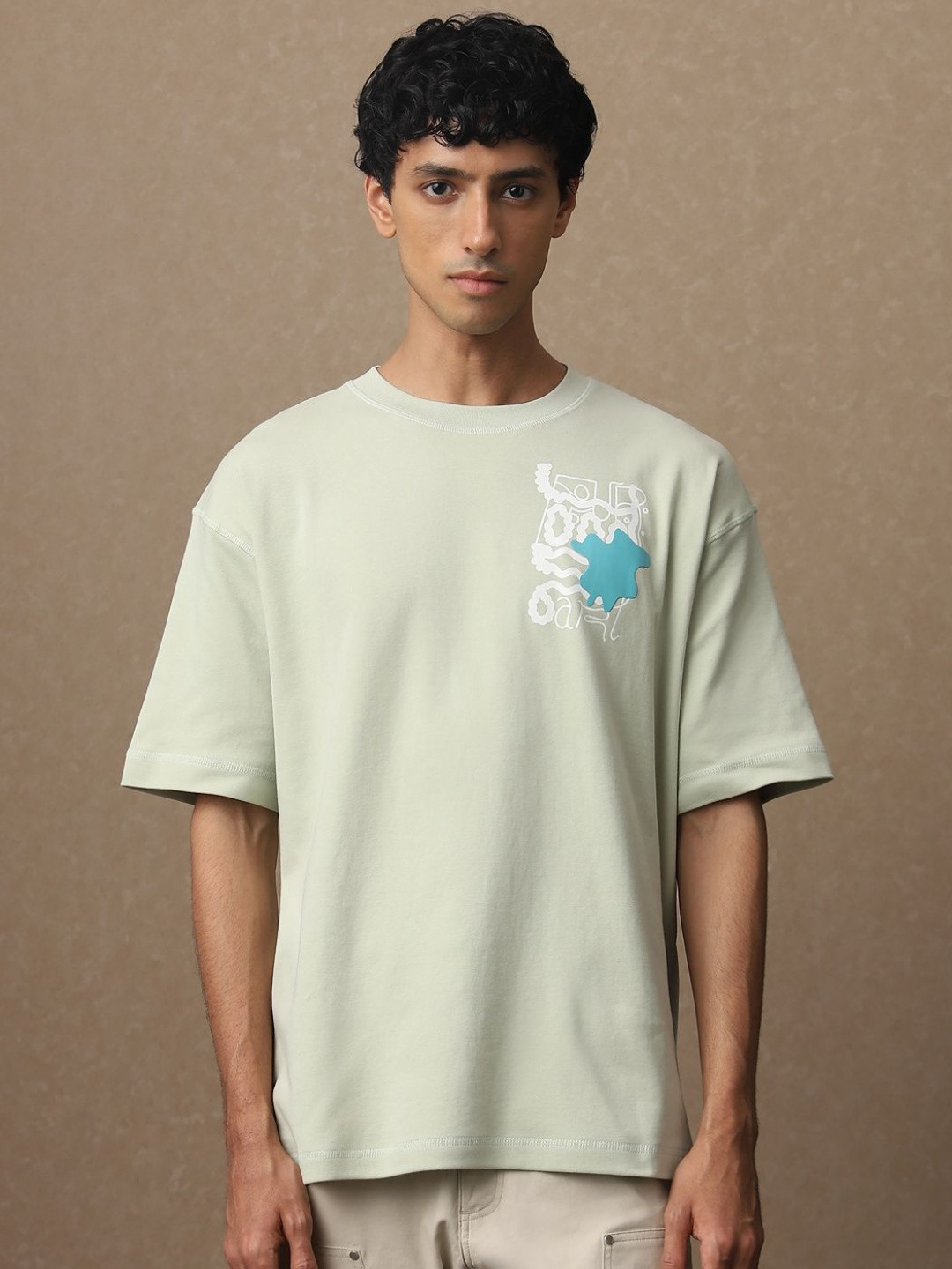 4 TRIPLE O FIVE O BY MUFTI Men Graphic Printed Round Neck Cotton Oversized T-shirt