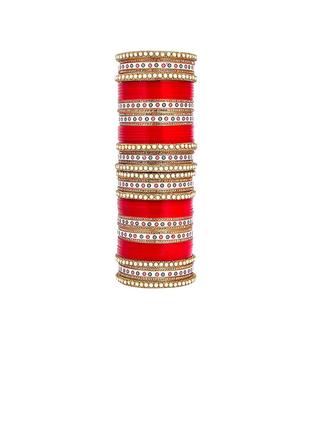 Shopmart Set Of 56 Stone Studded Chuda Bangles