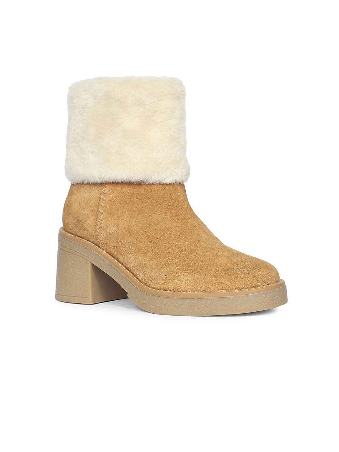 Saint G Women Block-Heeled Leather Ankle Length Boots