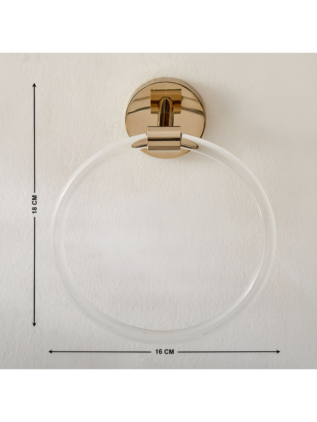 Home Centre Opulence Royale Gold-Toned & Transparent Towel Ring