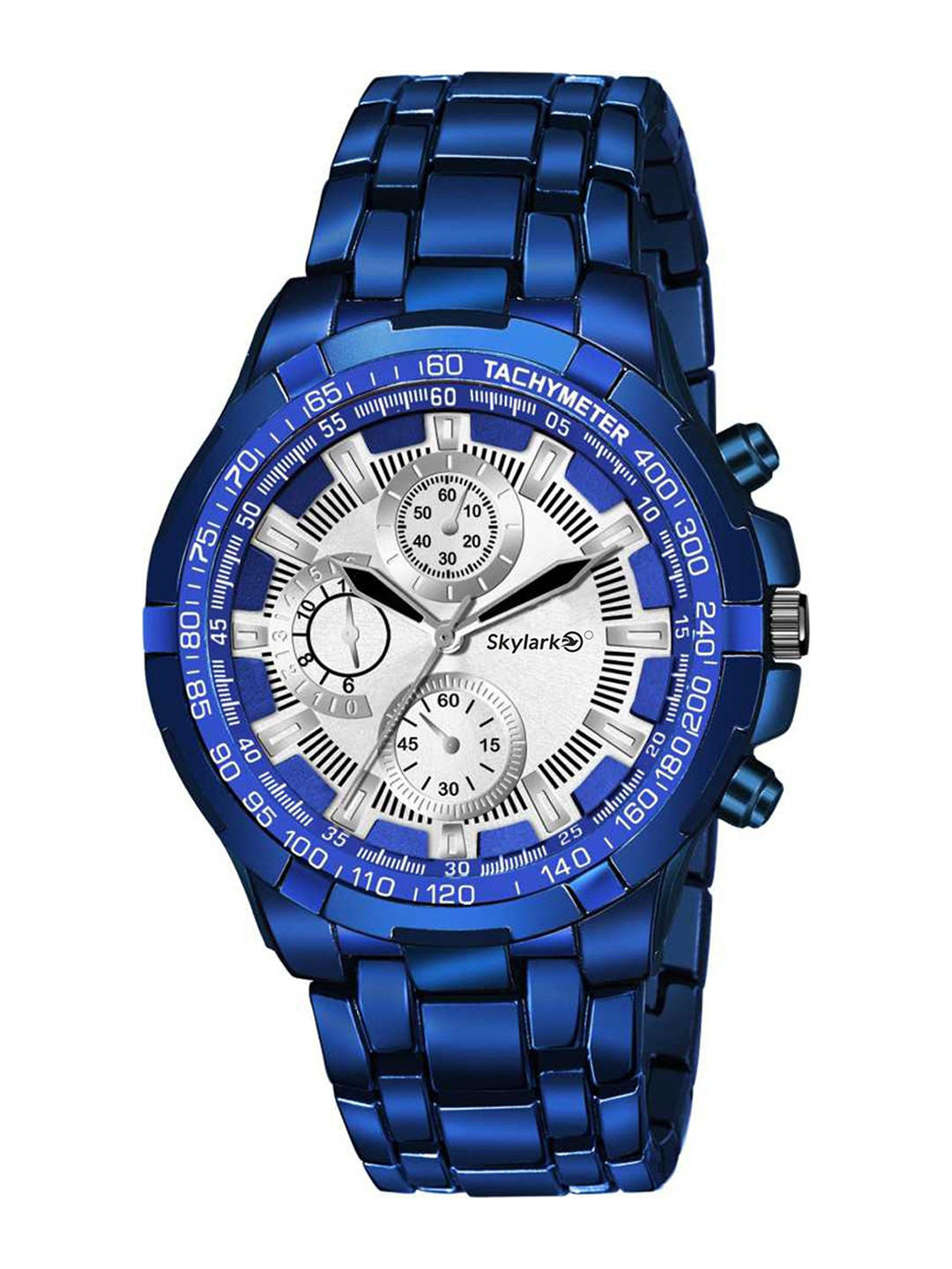 Skylark Men Textured Dial & Stainless Steel Analogue Watch Skyfullblue121