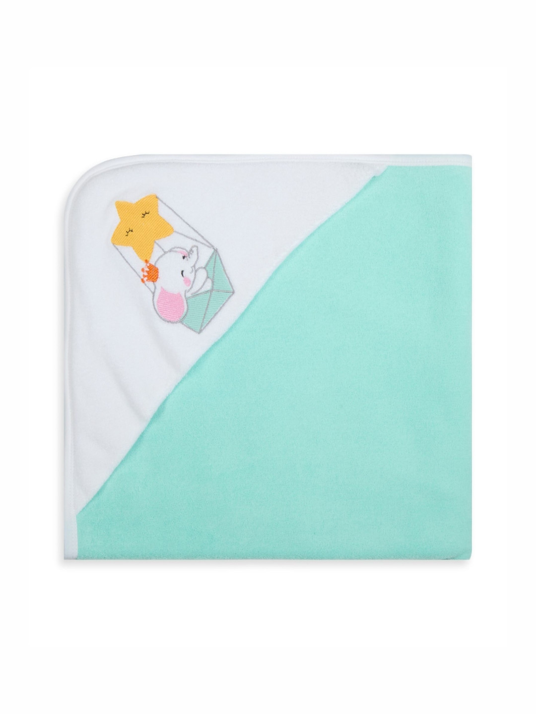My Milestones Luna Ballon & Trunky Embroidered Cotton 550 GSM Hooded Towel