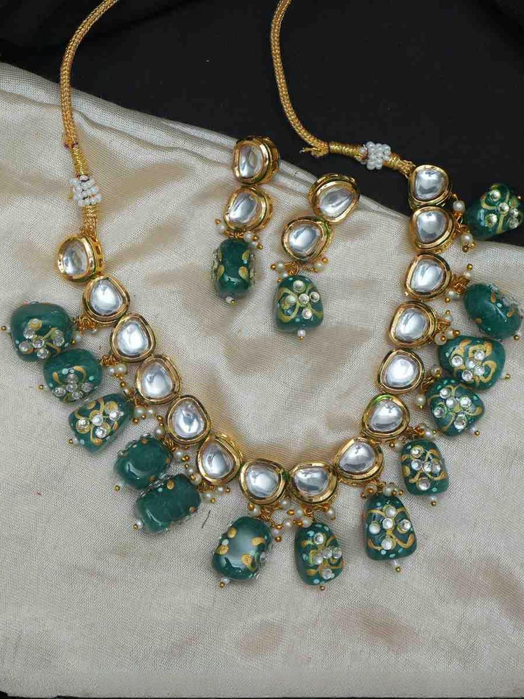 ANSHI ART Brass-Plated Alloy Kundan Necklace