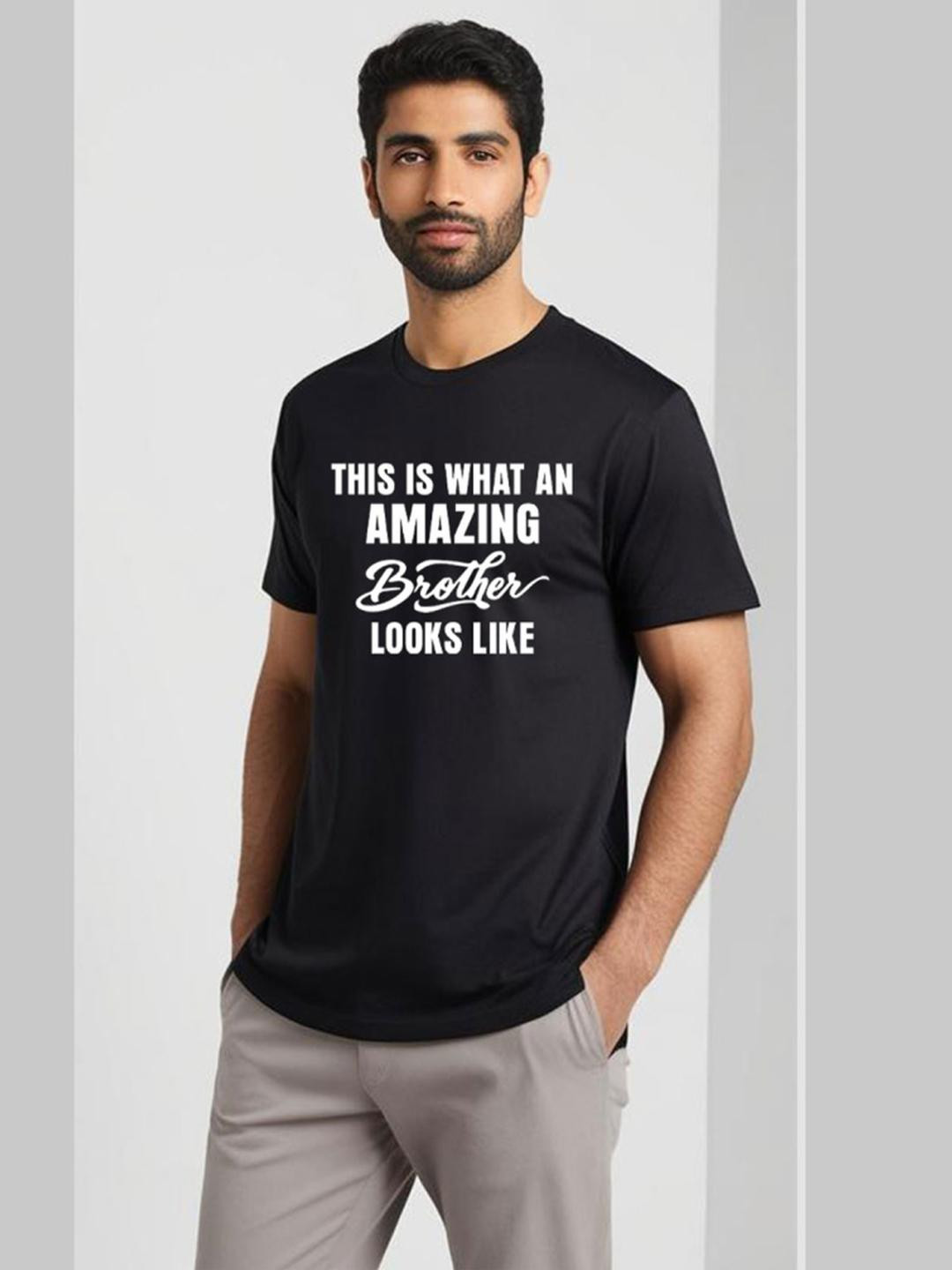 Men's Printed T-Shirt Amazing Brother Looks Like Casual Cotton Tshirt