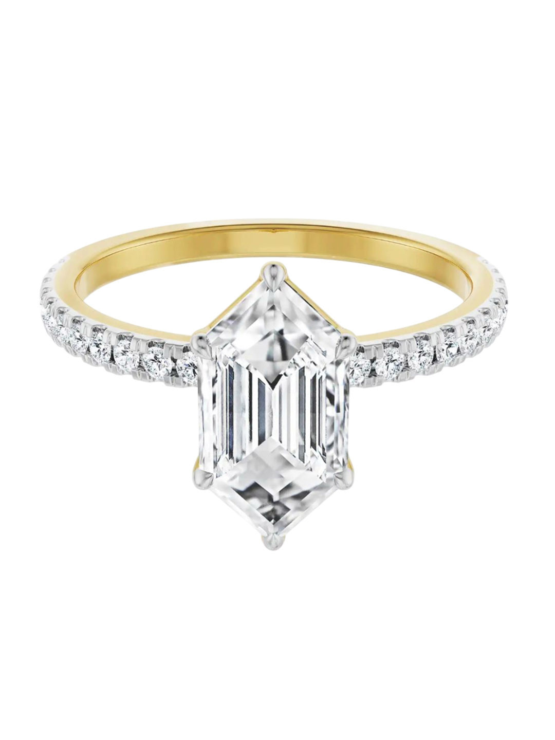 Emori 14KT Custom Hexagon Lab Ring Diamond