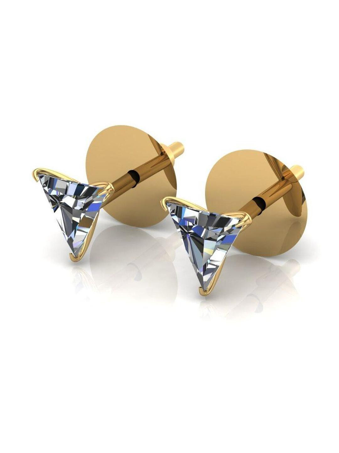 Tryambakam jewels Gold-Plated American Diamond Studded Triangular Studs