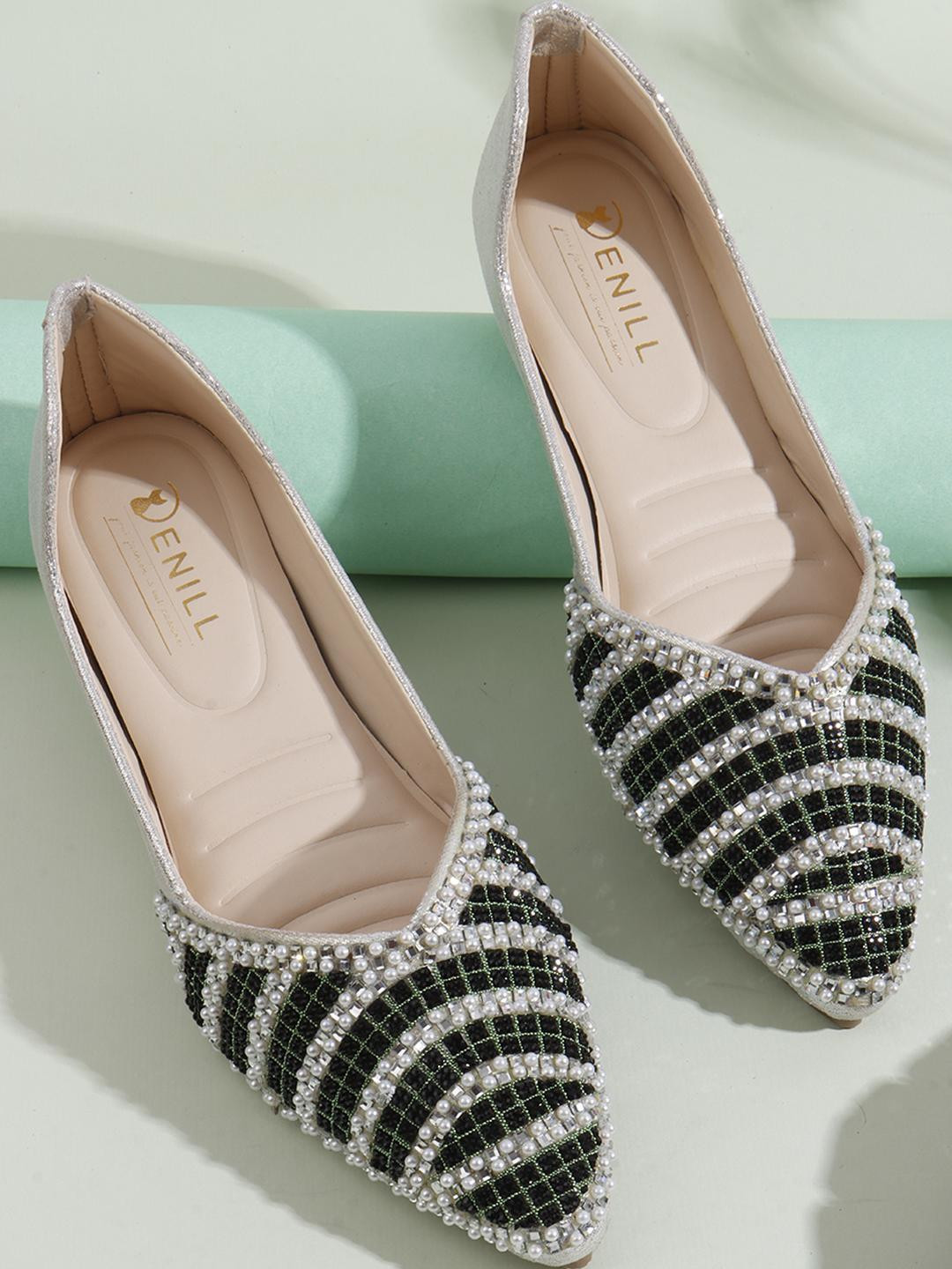 DENILL Women Elegant Pointed Toe Flat Jutties