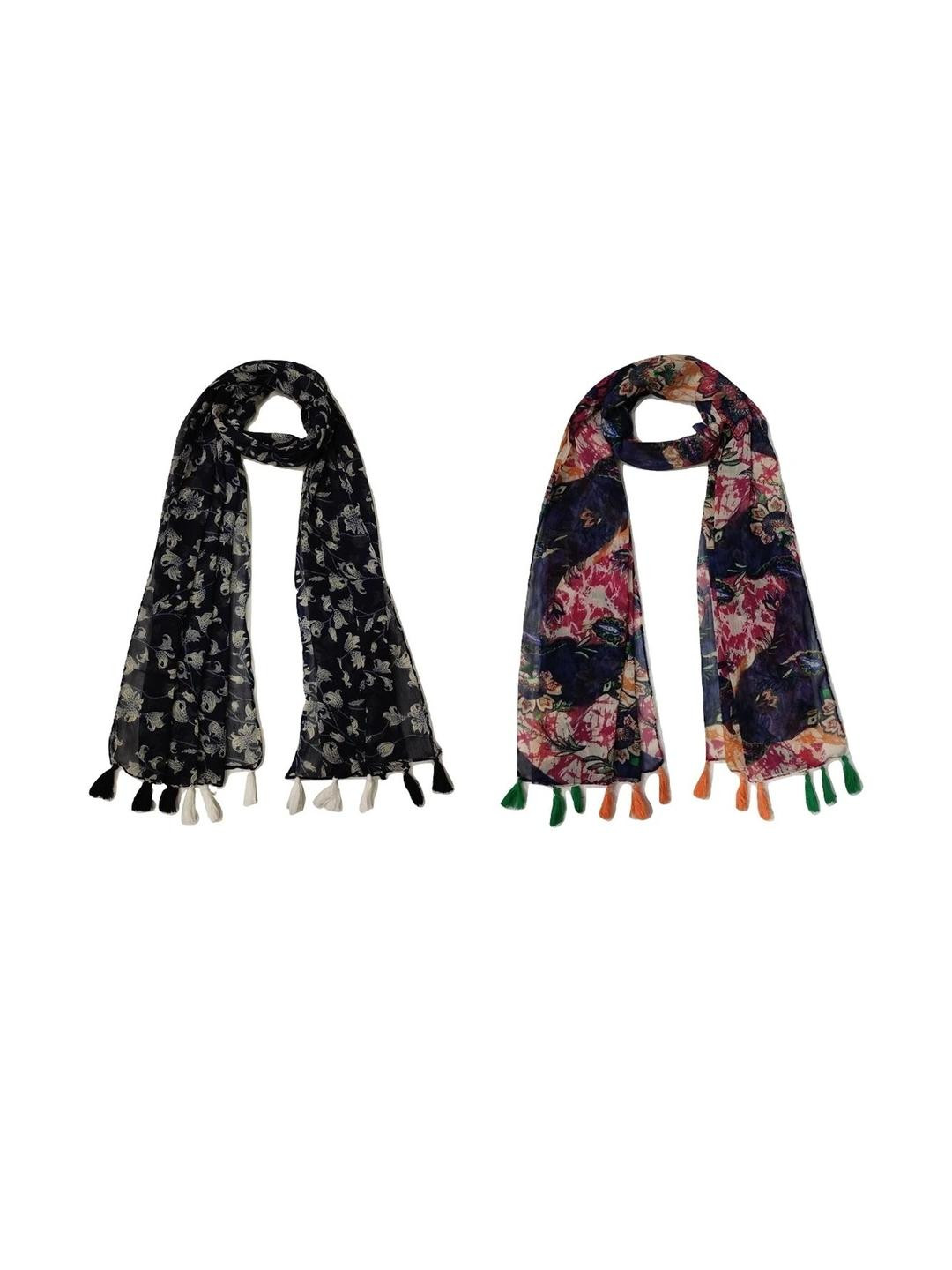 StoleVilla Women Printed Designer Chiffon Stoles and Scarf  - Pack of 6