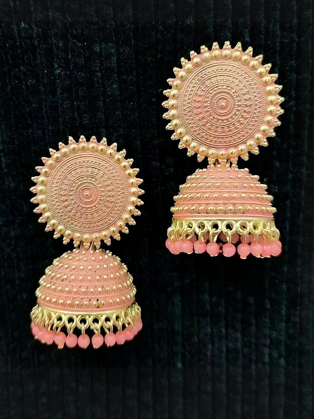 Grace Collections Peach & Gold-Plated Alloy Earrings