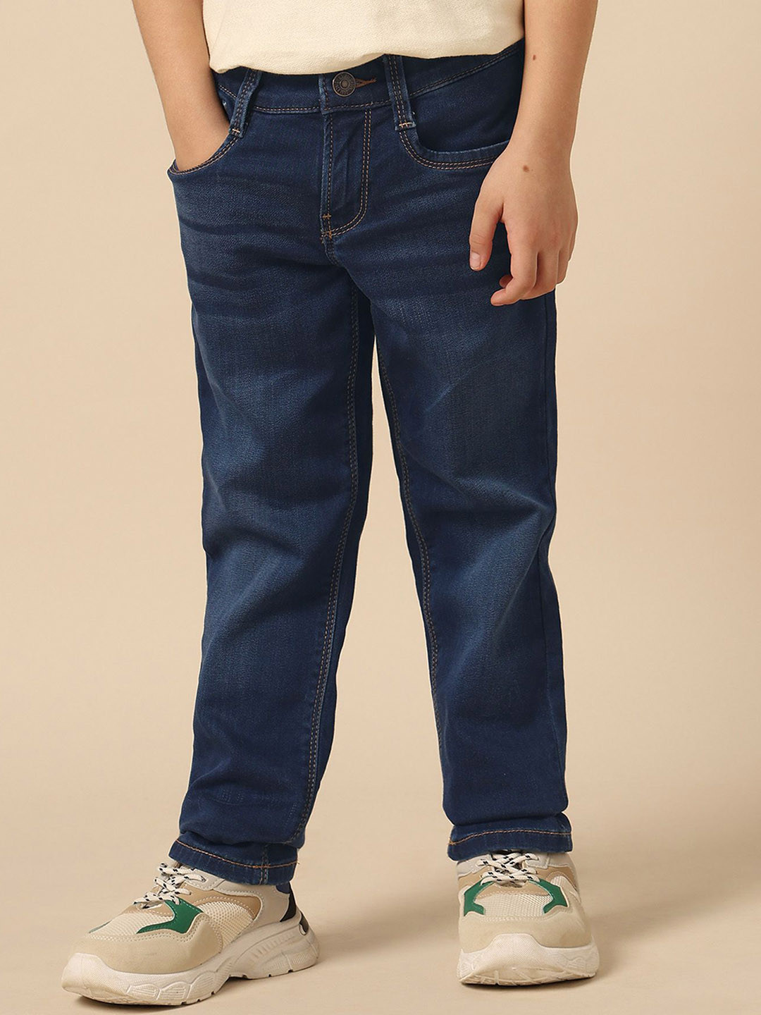 U.S. Polo Assn. Kids Boys Slim Fit Mid-Rise No Fade Stretchable Jeans