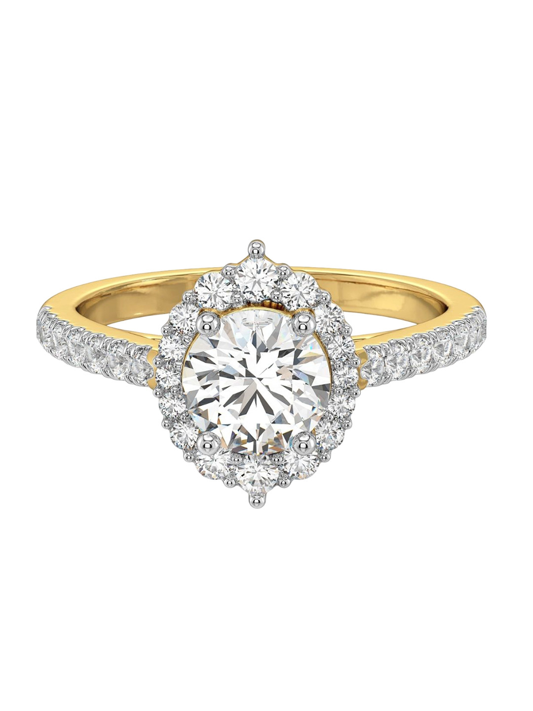 Emori 14KT Fizy Halo Lab Ring Diamond