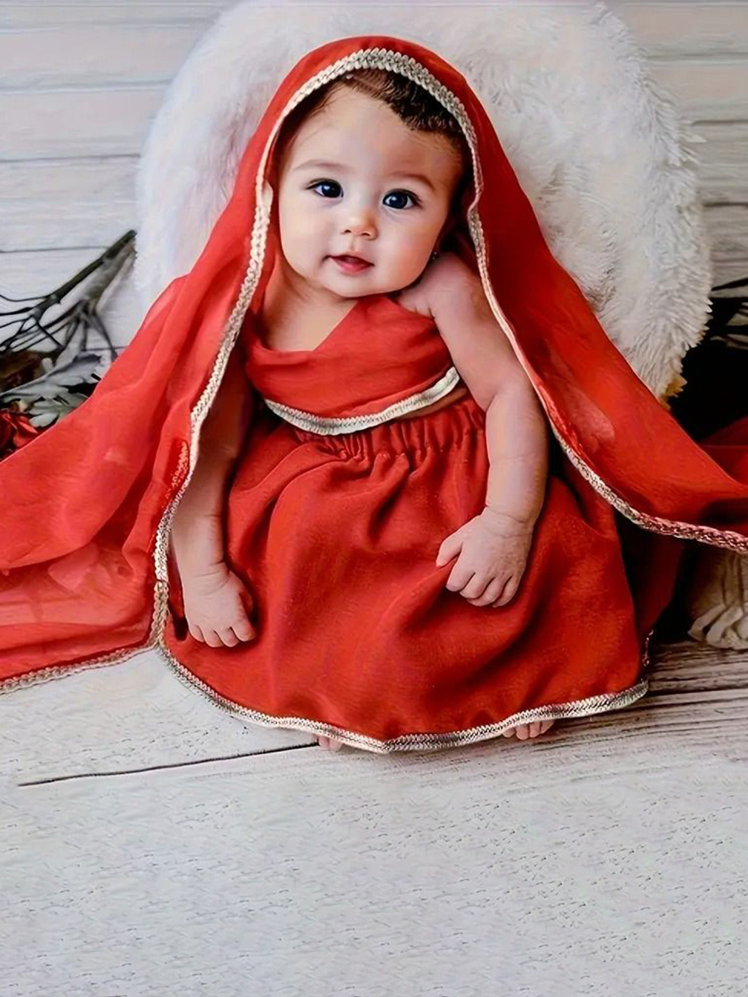 Babymoon Infant Girls 4 Pcs Baby Girl Bride Gift Set Photoshoot Props