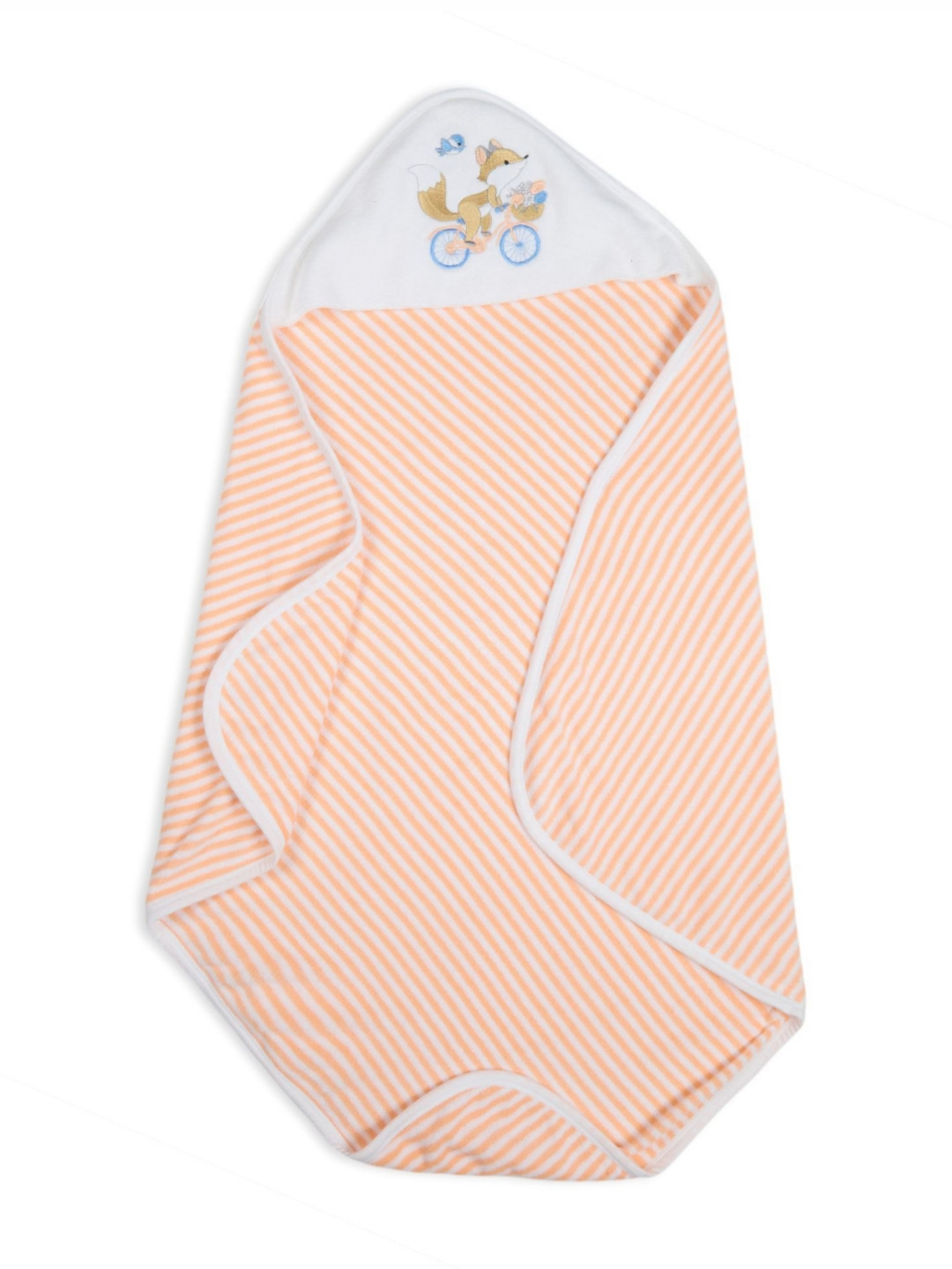 My Milestones Peach-Coloured Striped Terry Cotton 550 GSM Bath Towel