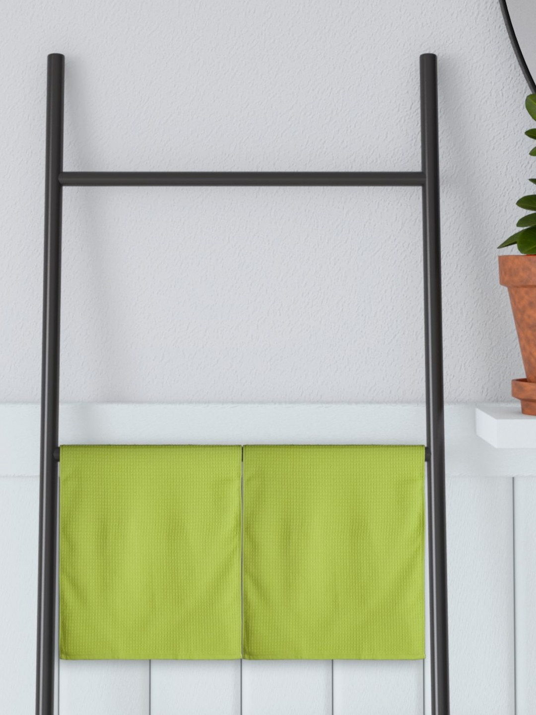 Portico FreshNest 2Pcs Green 380 GSM Pure Cotton Hand Towels