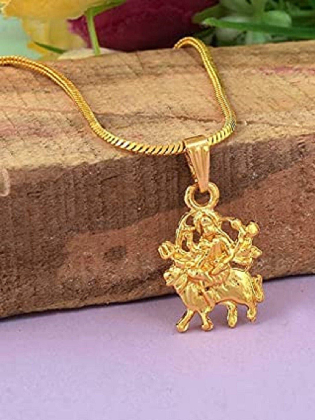 RV Jewels Unisex Stainless Steel Durga Mata Contemporary Pendant