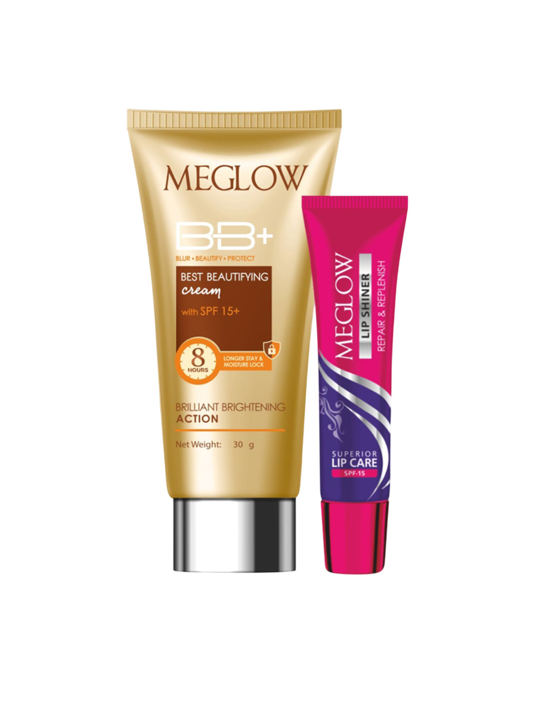 MEGLOW Set Of 2 BB+ Cream - 30 g & Lip Shiner - 15 g