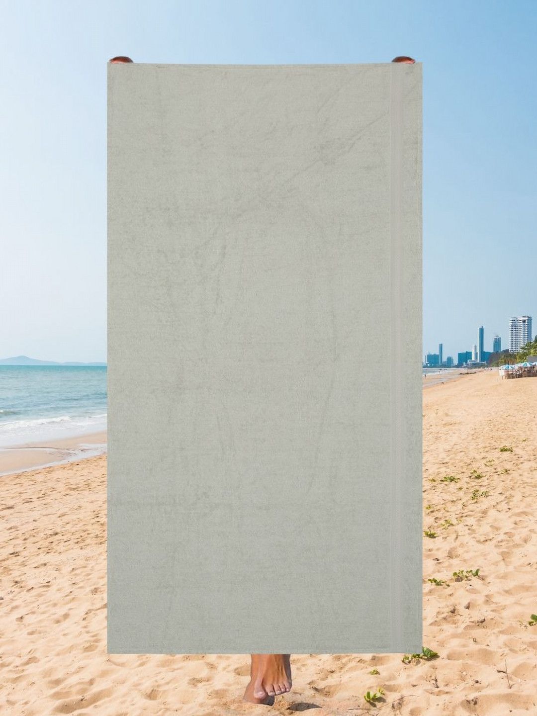 Creeva Grey 500 GSM Cotton Beach Towel