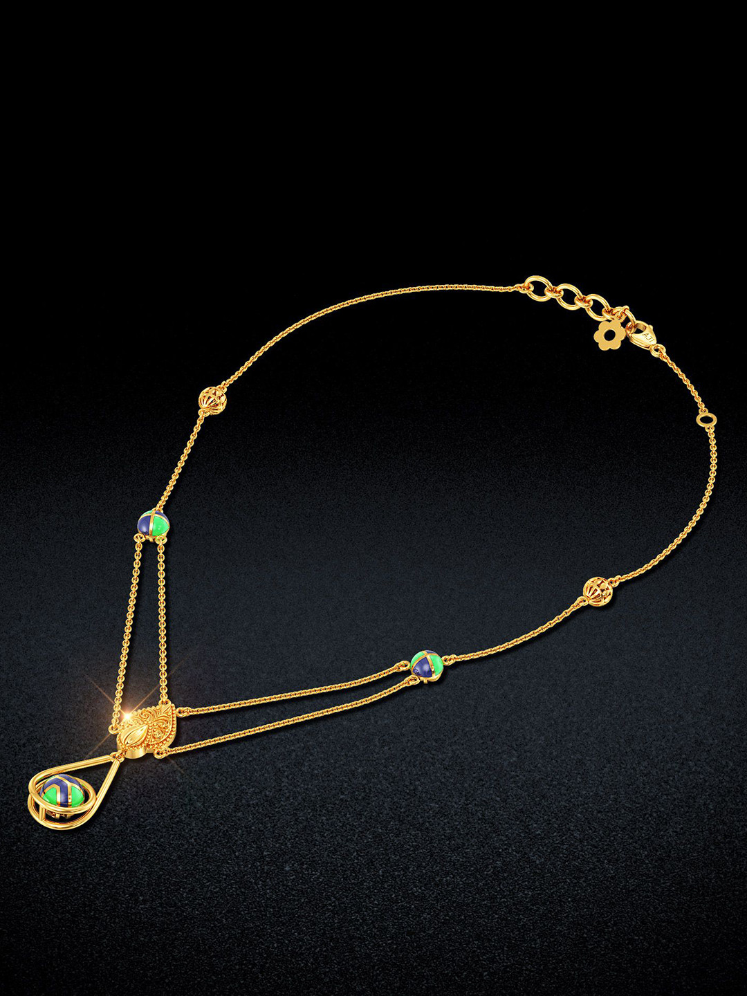 Joyalukkas Women 22KT Ornate Heritage Orb Necklace Gold