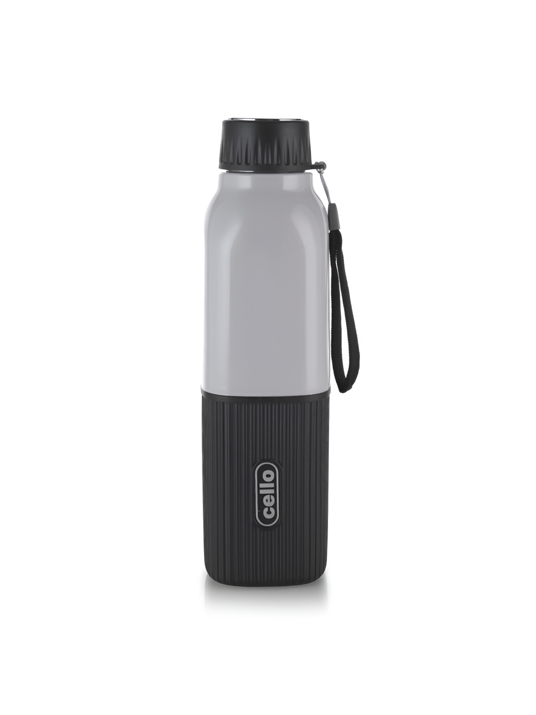 Cello Black & Grey Stainless Steel Colourblocked Insulated Hot & Cold Water Bottle-500ml