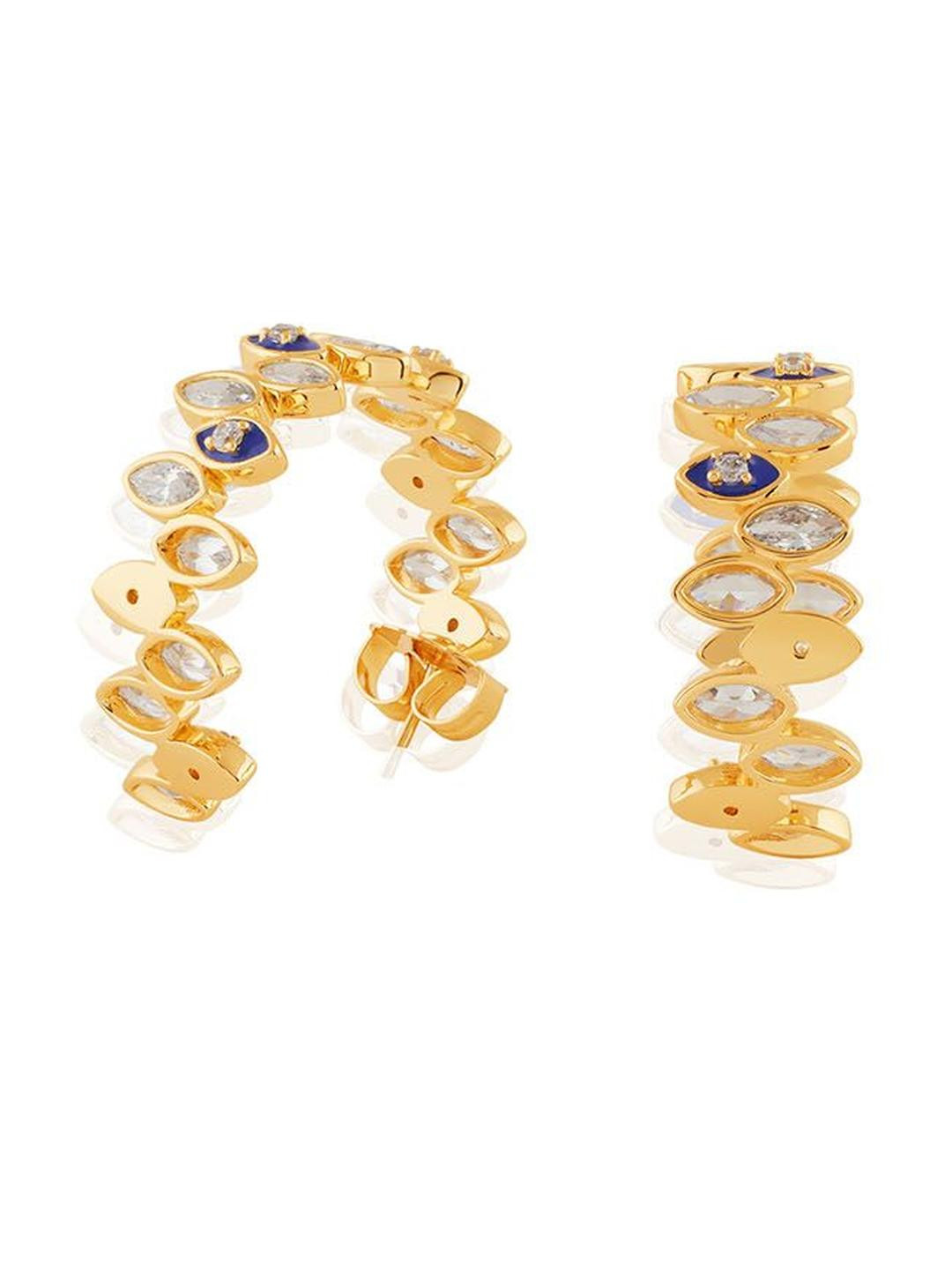 Isharya 18kt Gold-Plated Cubic Zirconia Celestia Eye Hoop Earrings