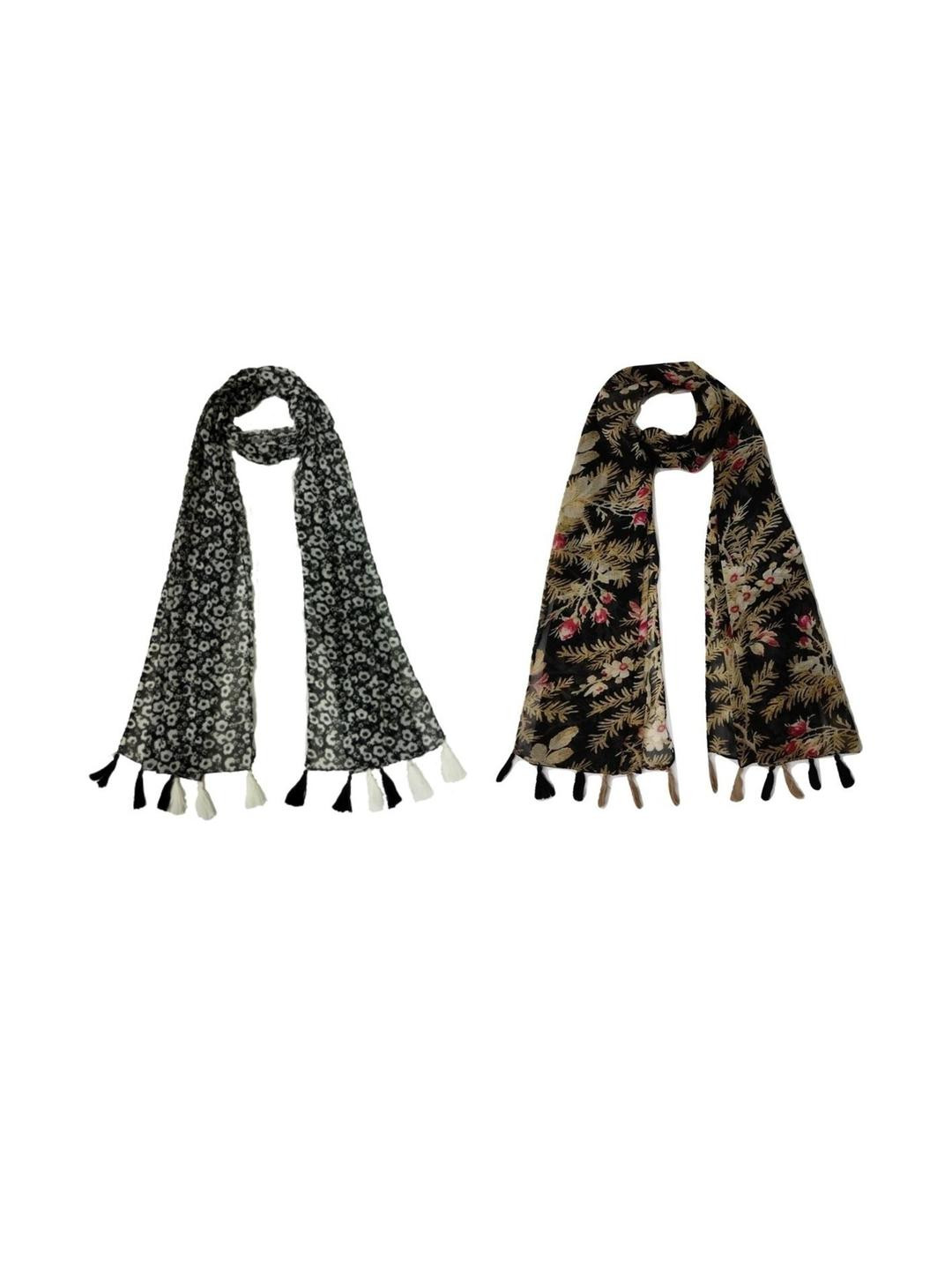 StoleVilla Women Printed Designer Chiffon Stoles and Scarf  - Pack of 6