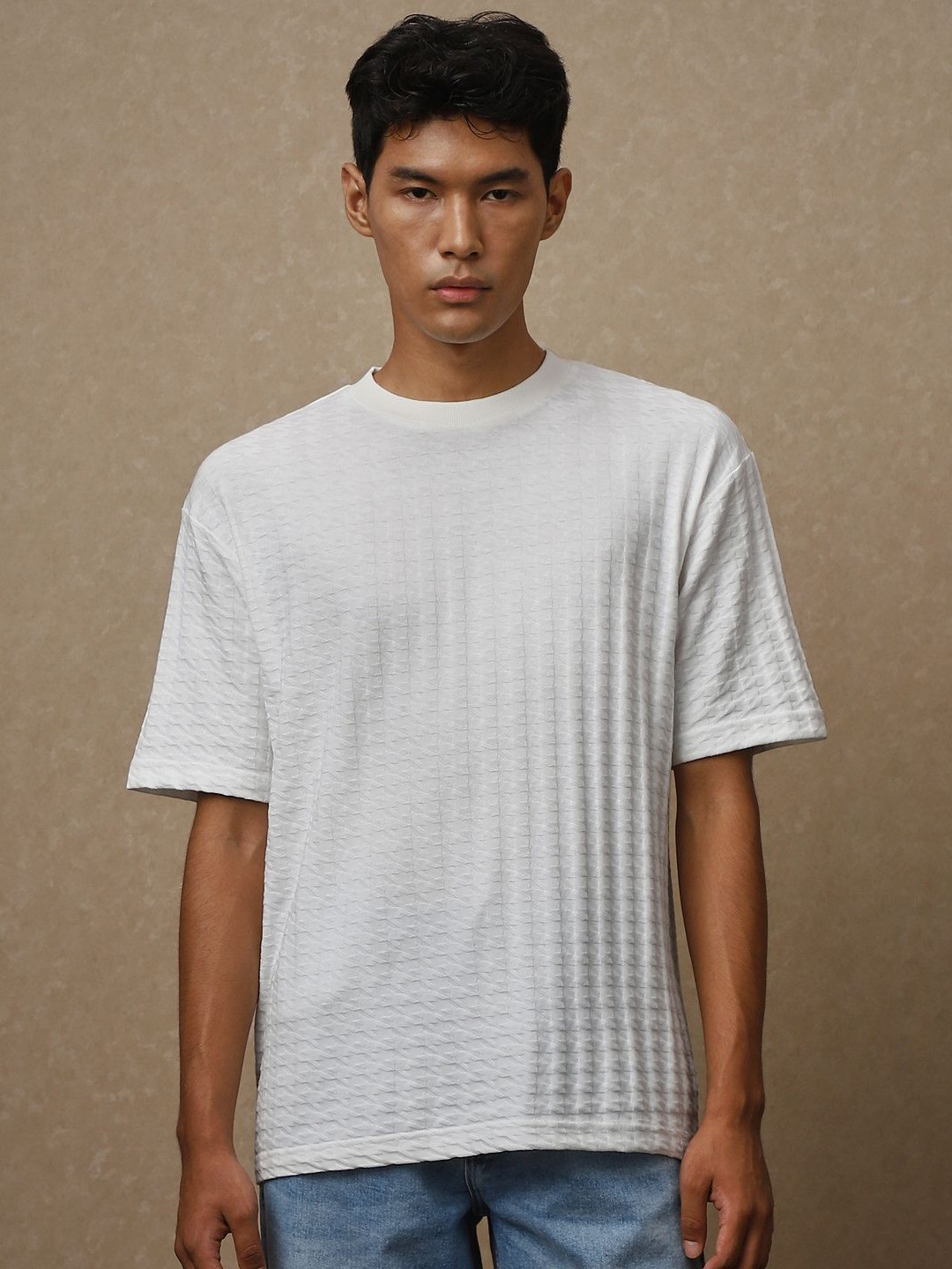 4 TRIPLE O FIVE O BY MUFTI Striped Drop-Shoulder Sleeves Cotton Oversized T-shirt