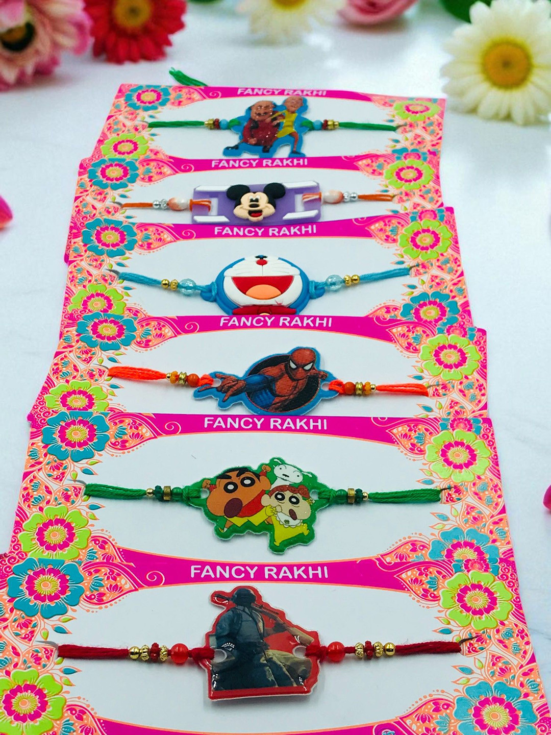 GADINFASHION Set Of 6 Kids Desginer Thread Rakhi