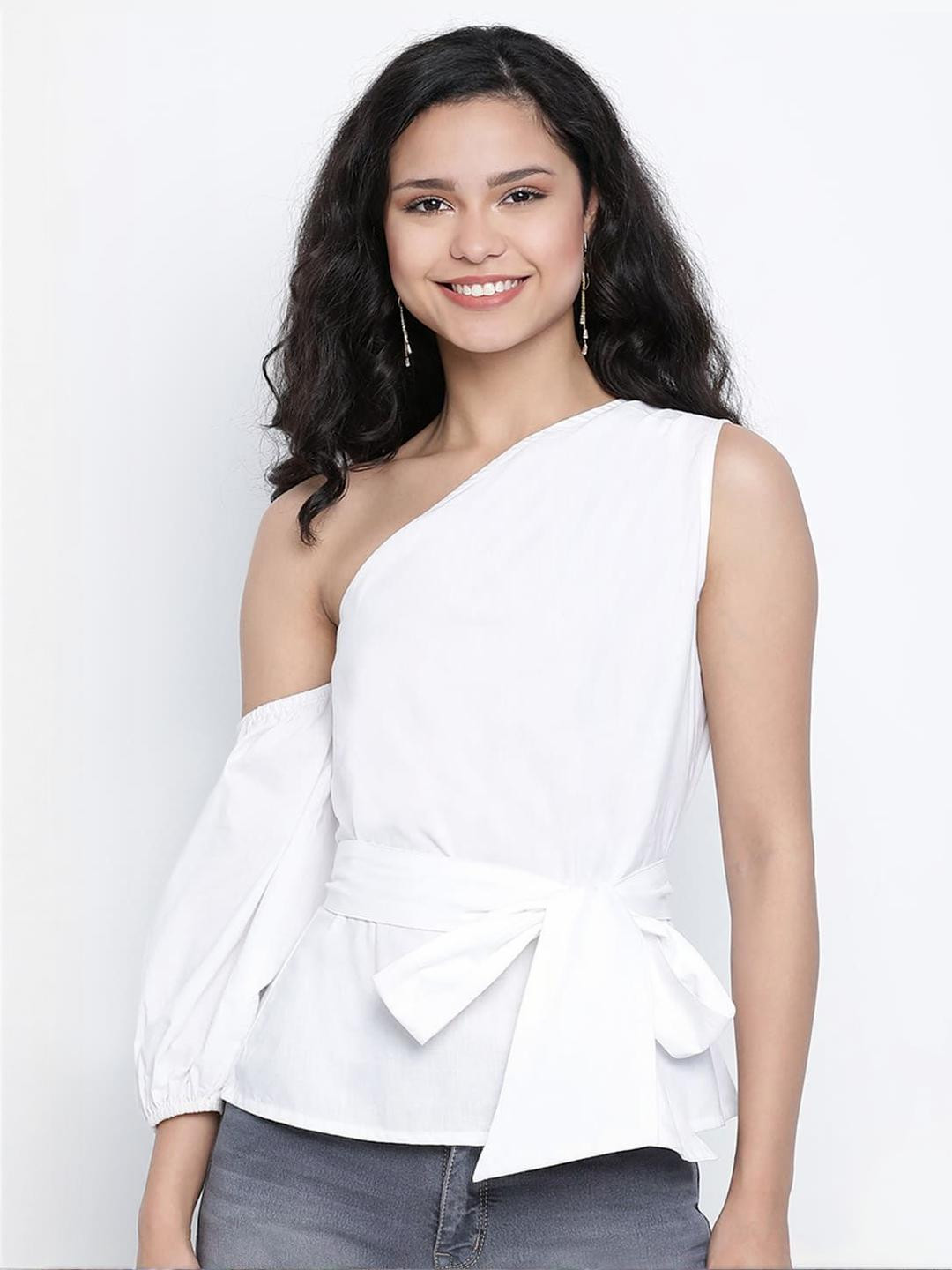 R.Code by The Roadster Life Co. One Shoulder Regular Top