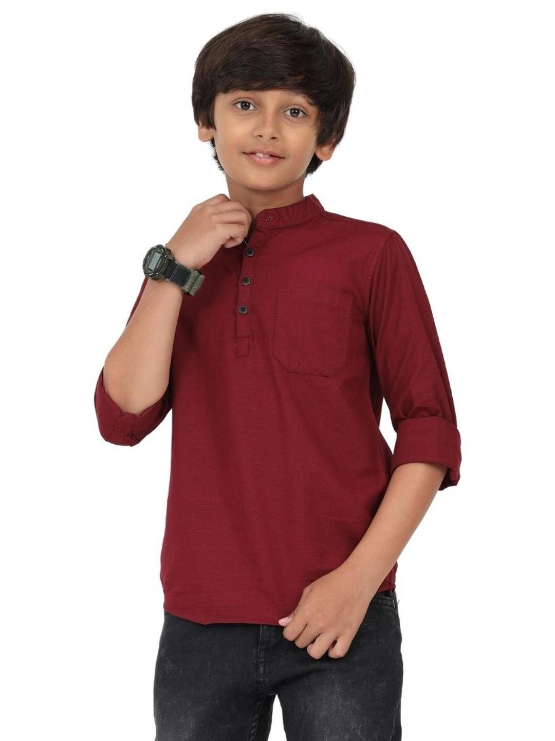 Rocket Science Boys Maroon Kurtas