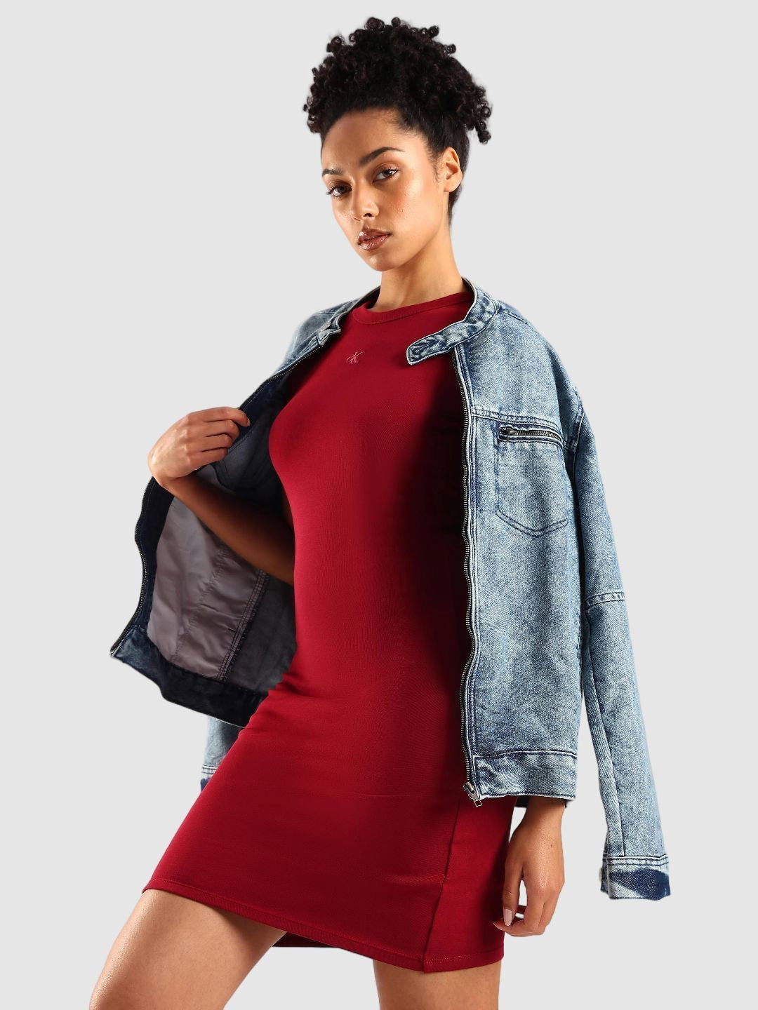 Calvin Klein Jeans Crew Neck Bodycon Dress