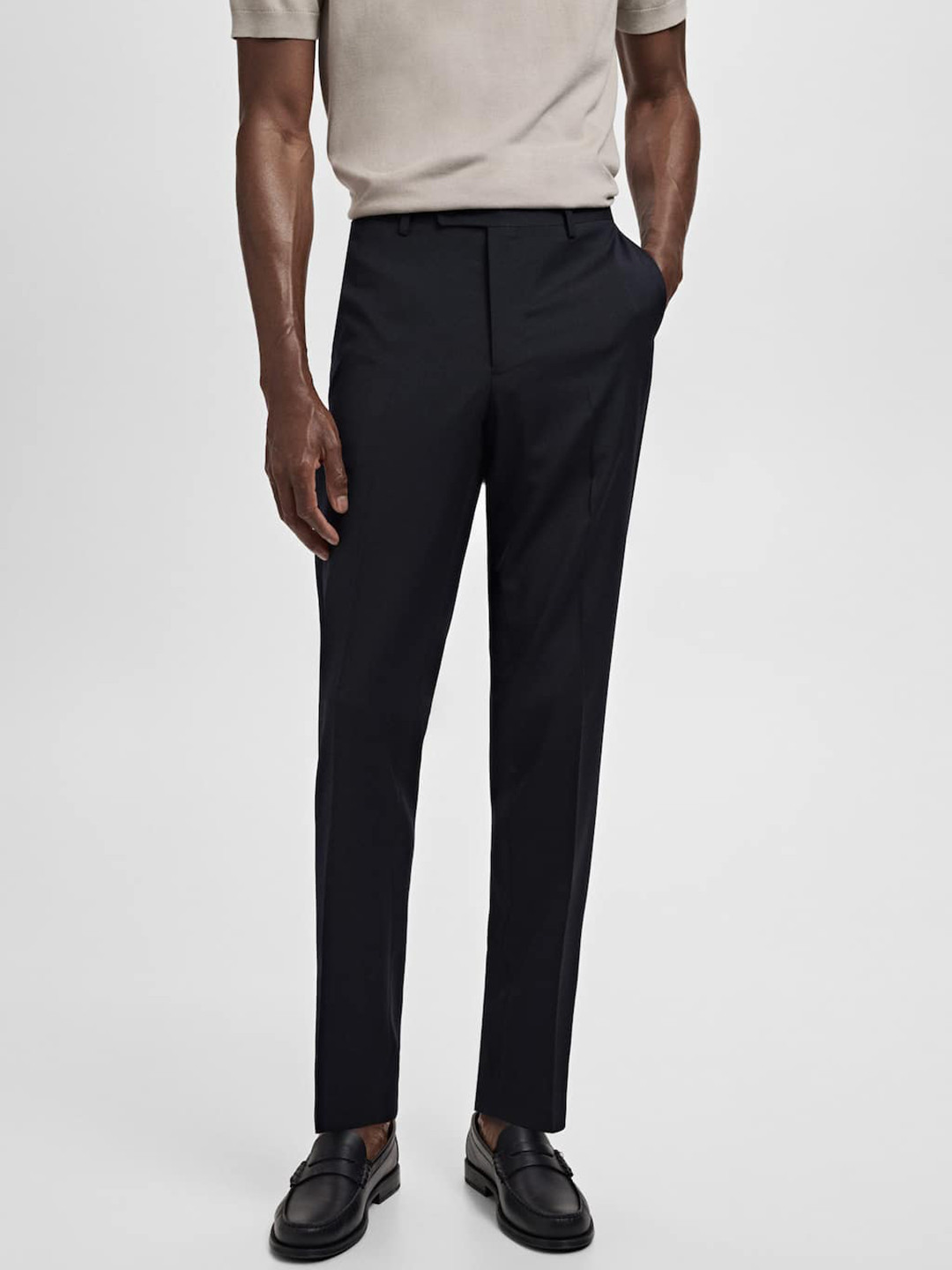 MANGO MAN Wool Formal Regular Fit Trousers