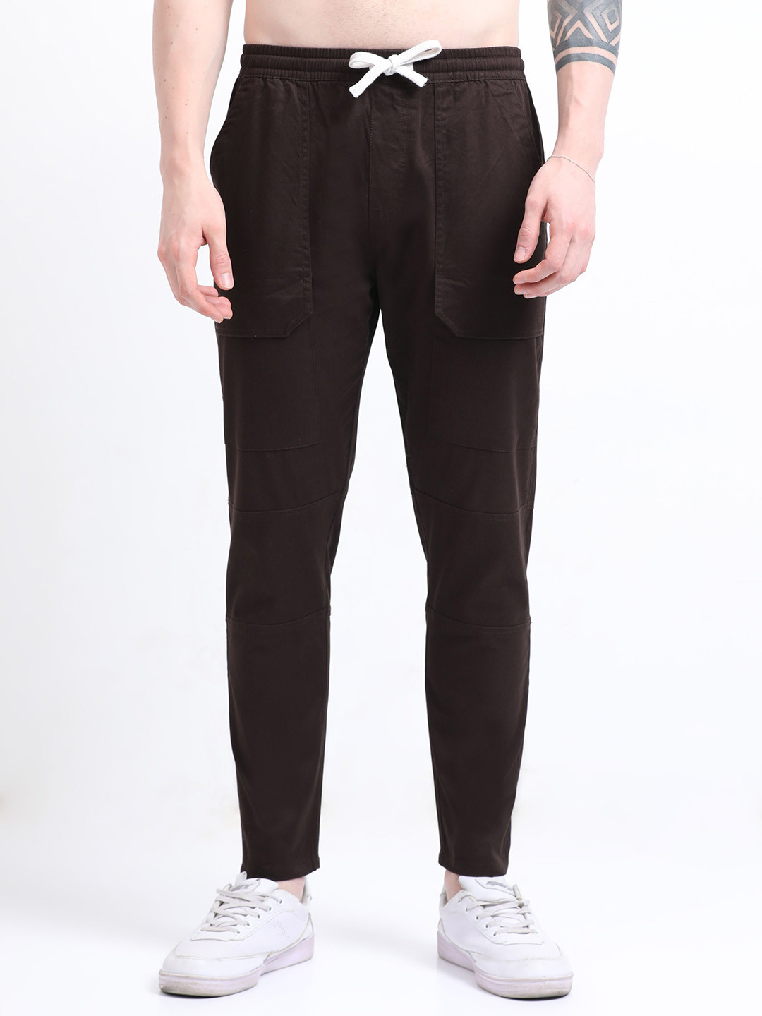 SWISS HORN Men Cotton Stretchable Cargo Track Pants