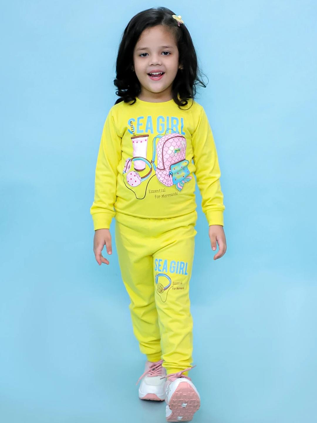CHANDRIKA Girls Lime Green Clothing Set