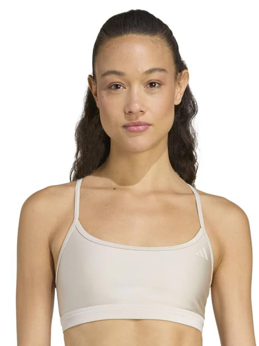 ADIDAS Aeroreact Lightly Padded Light-Support Shiny Training Bra