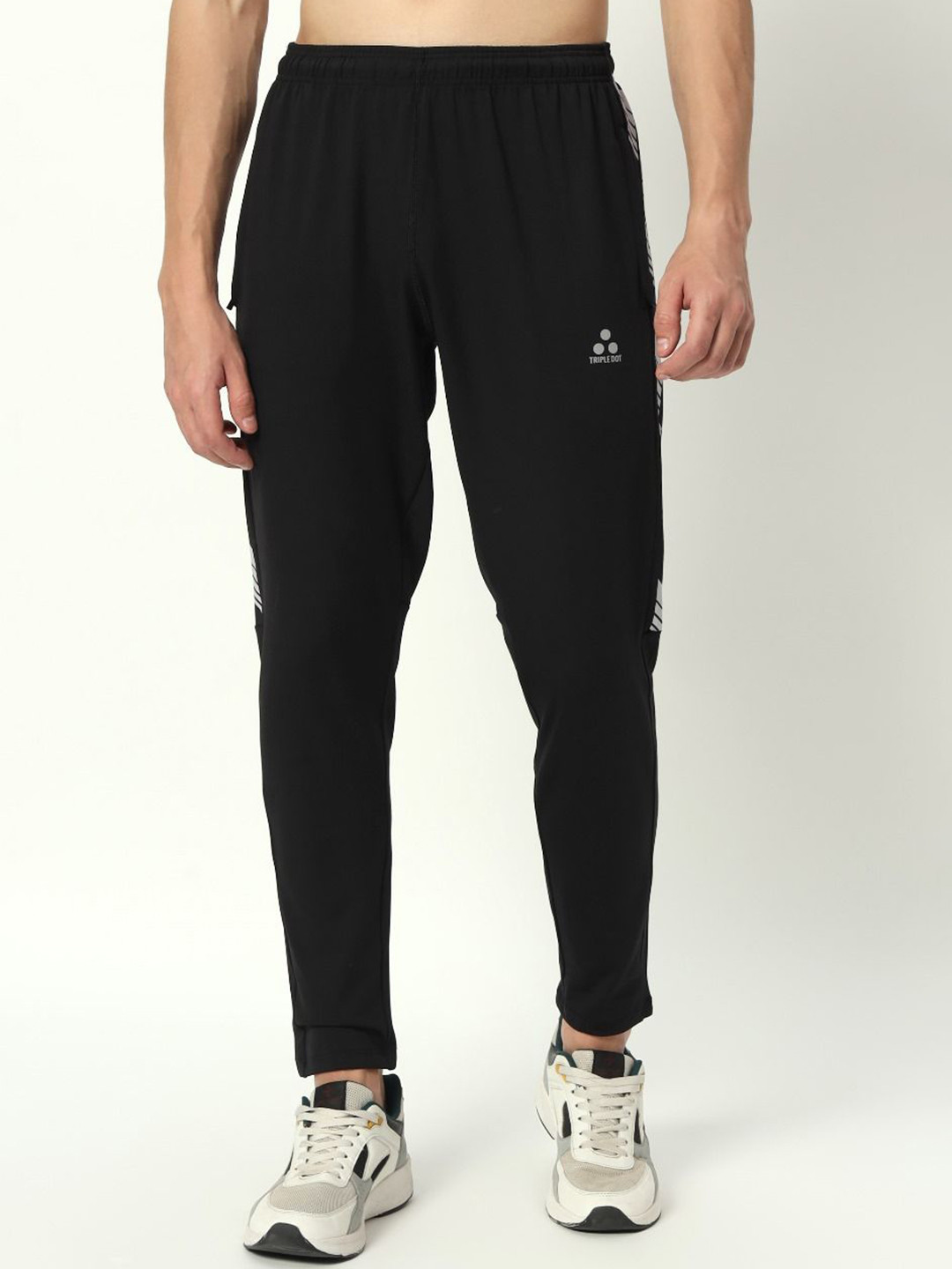 Triple Dot Men Slim Fit Size Striped Track Pant