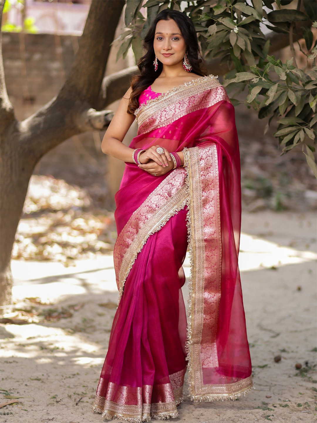 Banarasi Kargha Zari Tissue Handloom Banarasi Saree