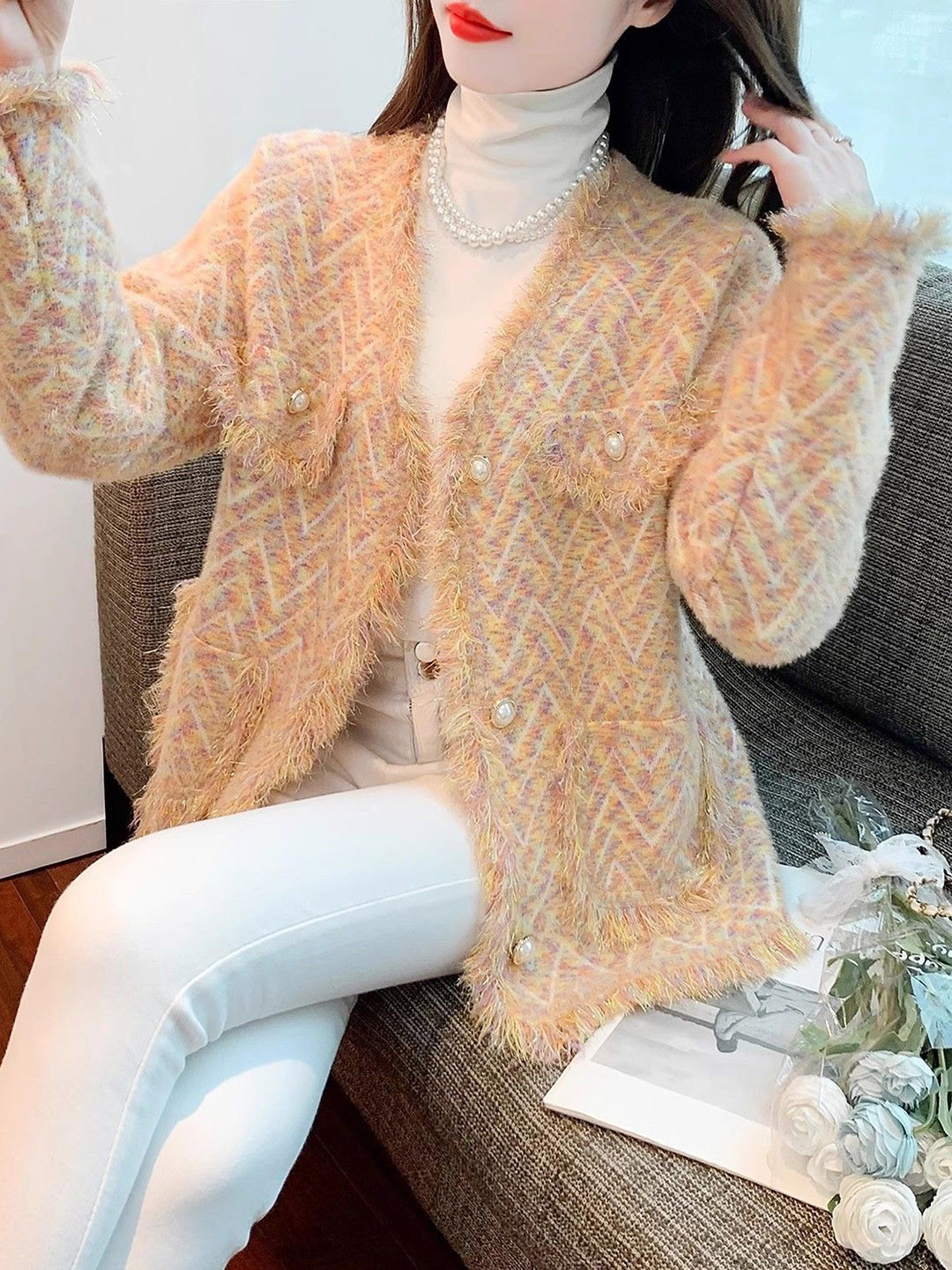 StyleCast Self Design Winter Coat