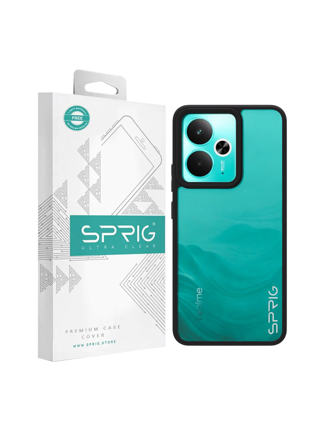 SPRIG Realme 14T Matte Black Transparent Back Cover