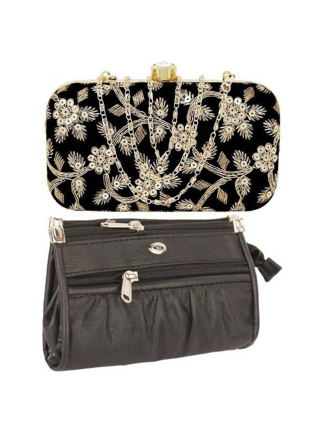 Rapid Costore Embroidered Box Clutch With Wallet