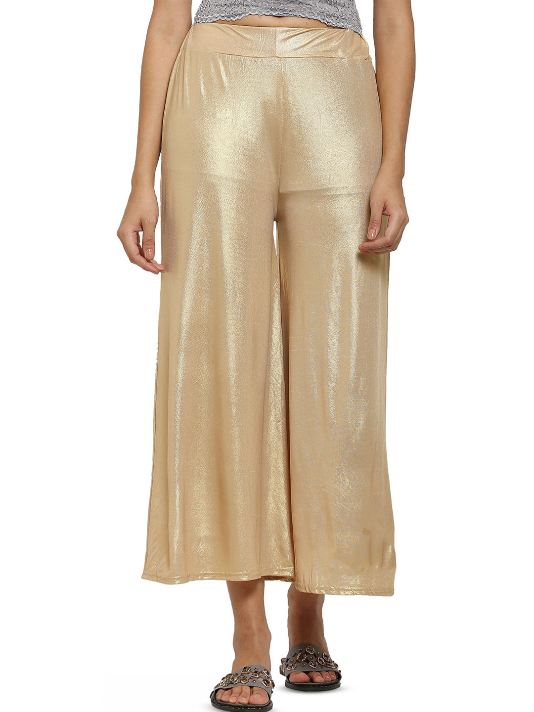 Nomi Indy Made Women Shimmer Wide Leg Silk Palazzos